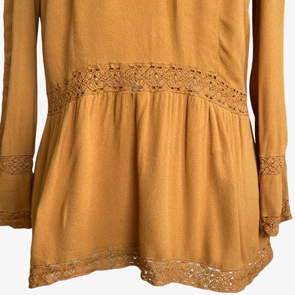 J. Crew Point Sur Lacey Top Marled Mushroom Gold Yellow 8 EUC - Picture 8 of 16